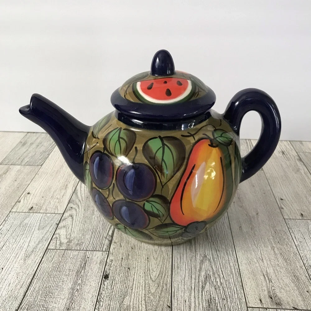 Mexican Teapot with fruit design